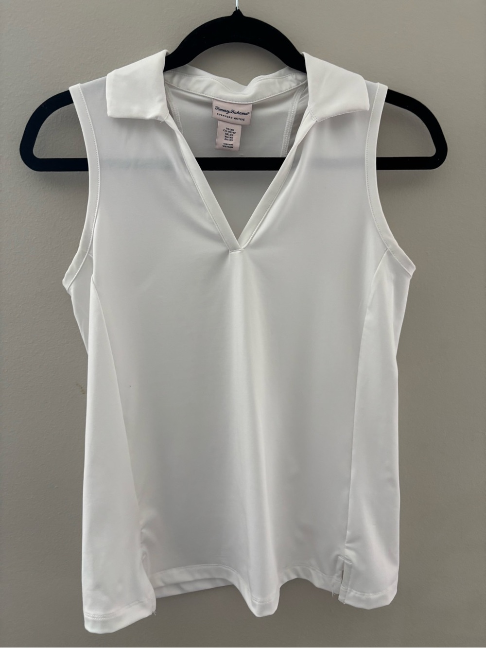 Tommy Bahama Women Sleeveless V-Neck Polo Top in White Size XS